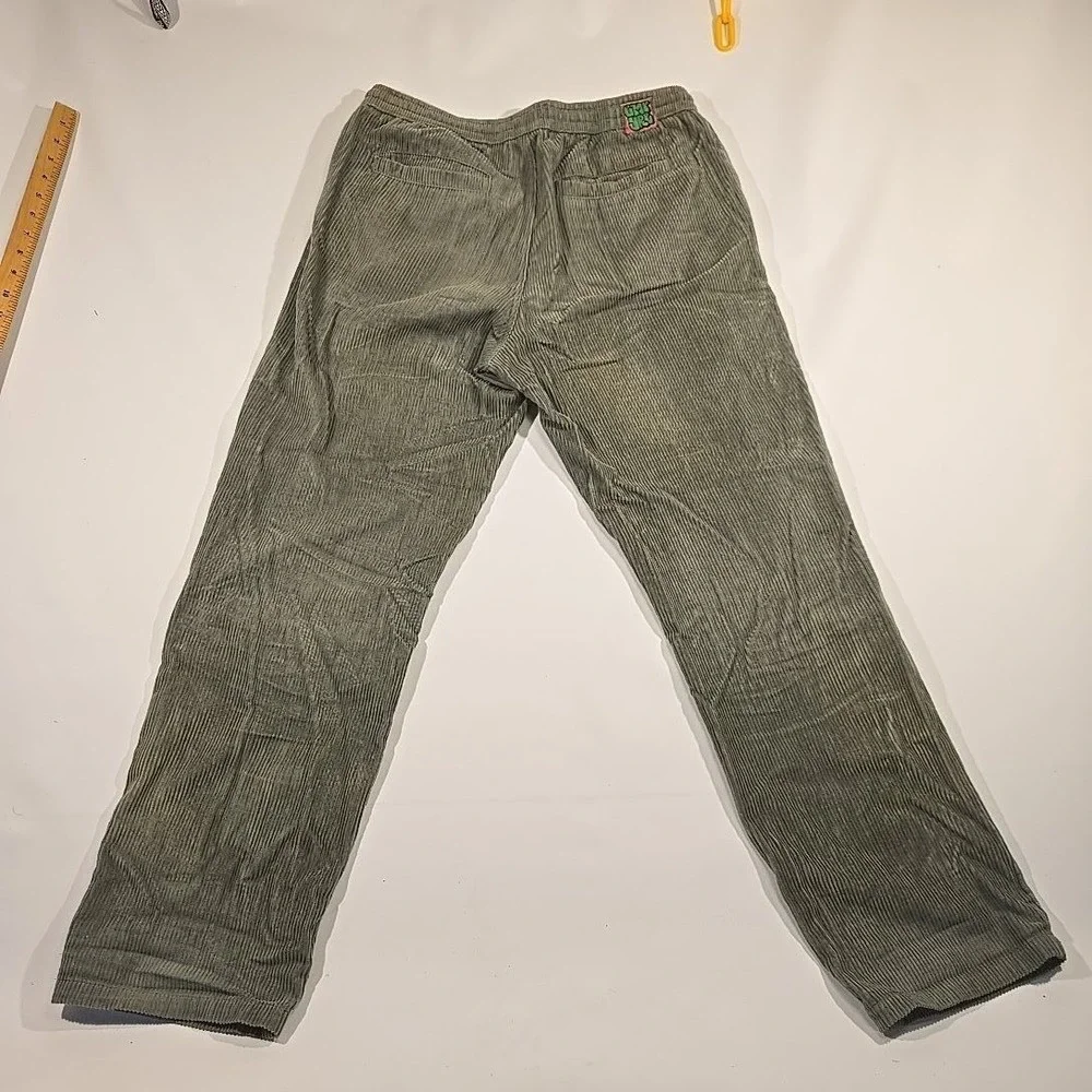 Empyre Men M Corduroy Jogger Pants Gray Drawstring Elastic Waist Street Comfy 33